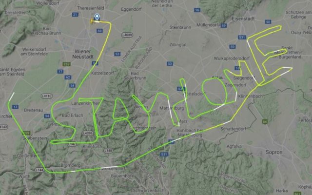 Pilot’s Flight Path Spells Out the Message “Stay Home”